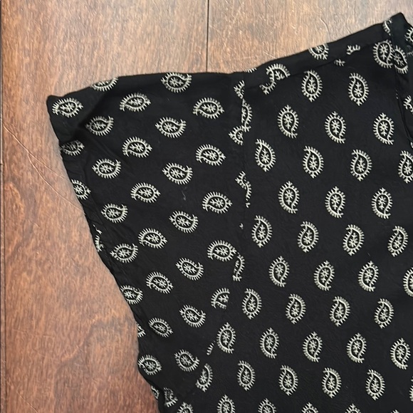 Patrons of Peace Midi Boho Tiered Black and White Paisley Sundress, Size Medium - Picture 8 of 16